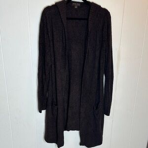 Barefoot Dreams Brown Hooded Cardigan